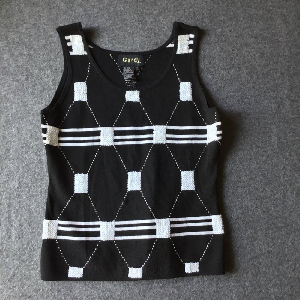 Vintage Gardy Knit Dress Tank with Sequins Sz L